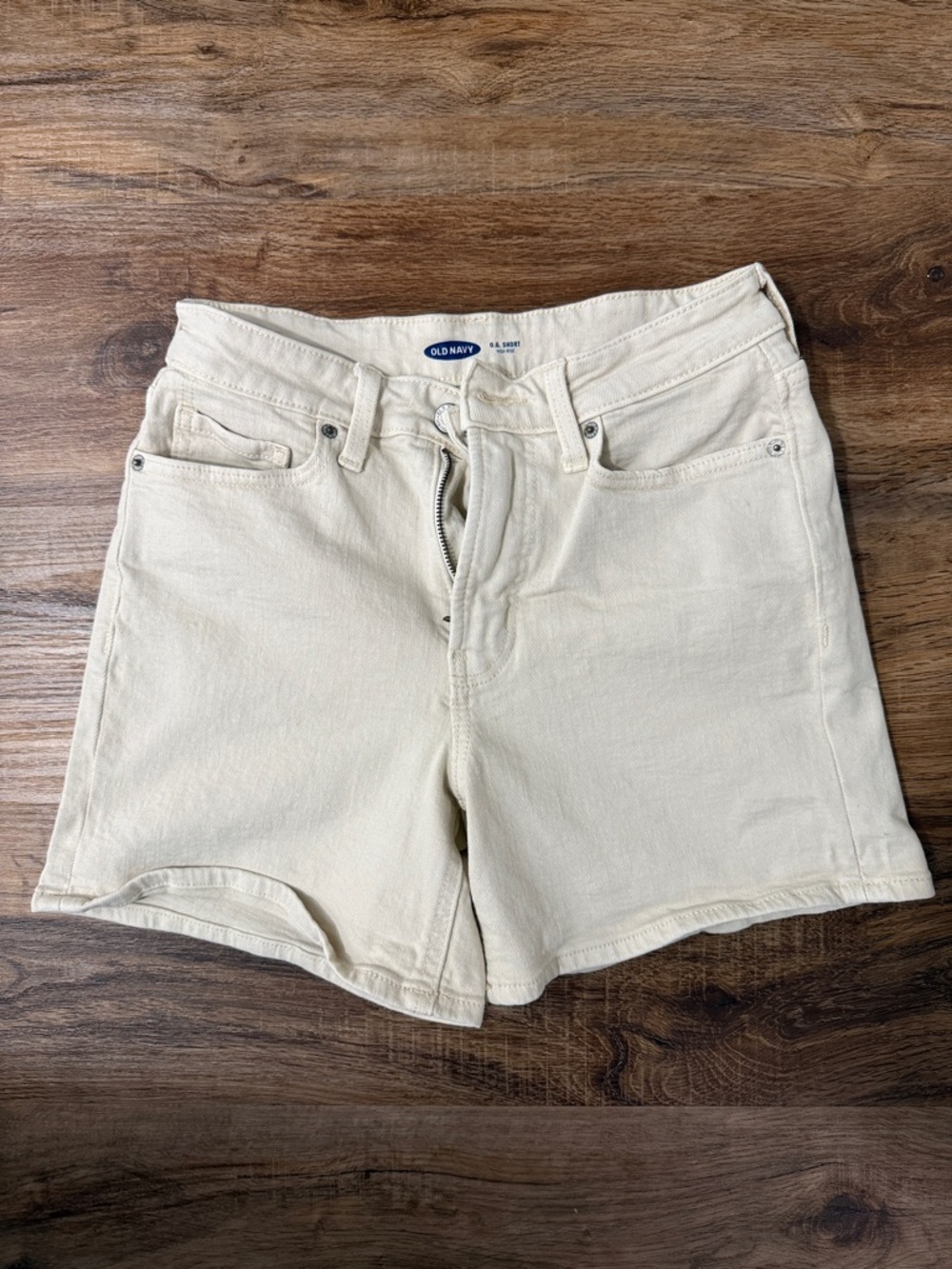 Old Navy O.G High Rise Short Cream Ecru Cotton Denim - size 2